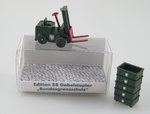 #15# Wiking, Gabelstapler Bundesgrenzschutz BGS, mit 5 bedruckten Stapelkästen, Sondermodell
